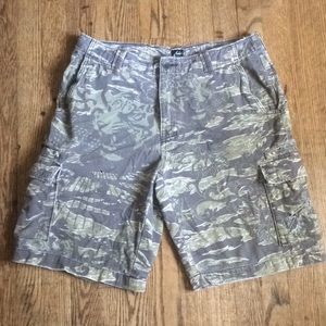 Rusty gray Green Print Cargo Shorts Size 32